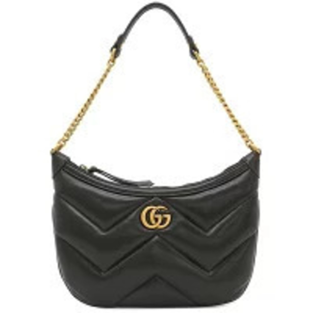 Gucci GG Marmont Leather Shoulder Bag Black Chain Strap
